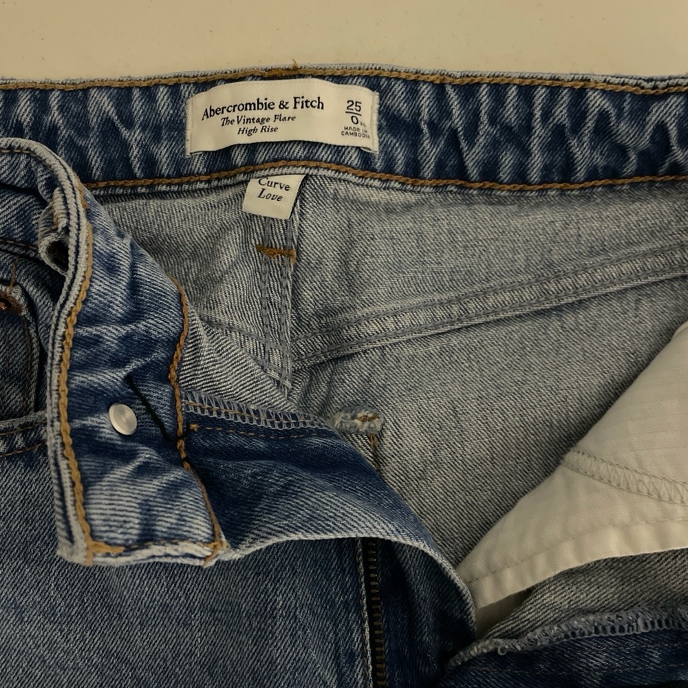 Abercrombie & Fitch Women's The Vintage Flare High Rise Curve Love Jeans Sz 25/0 - Picture 6 of 9